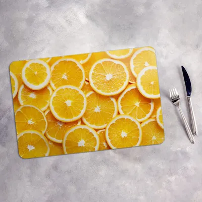 Produktbild von Tischset 6x45x30 cm + 6x10fi cm Platzset Tischmatte Platzmatte Untersetzer - Farbige Früchte