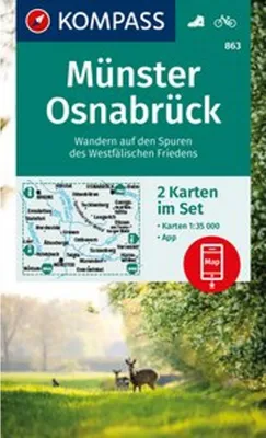Obrázok produktu pre KOMPASS sada turistických máp 863 Münster, Osnabrück (2 mapy) 1:35 000