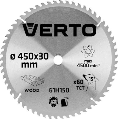 Obrázek produktu pro VERTO Pilový kotouč, široký, 450 x 30 mm, 60 zubů