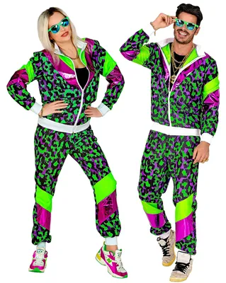 Produktbild von W WIDMANN MILANO Party Fashion - Kostüm Trainingsanzug, Animal Print, 80er Jahre Outfit, Jogginganzug für Karneval & Party