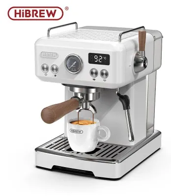 Produktbild von HIBREW H10Plus – Programmierbare Espressomaschine – 58-mm-Siebträger aus Edelstahl – Temperatur und Tassenvolumen nach Belieben einstellbar – Mit inte