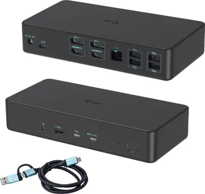 Productafbeelding van D I-TEC USB-C Thunderbolt 3 Docking Station met ondersteuning voor twee 4K-schermen