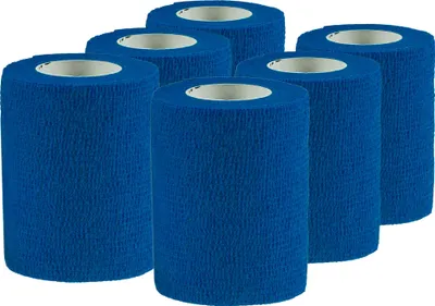 1/3/6 Haftbandagen Größe+Farbe wählbar - selbsthaftende Bandage Fixierverband selbstklebend 6 Stück | 7.5 cm | blau