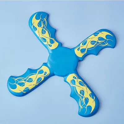 Imagen del producto de Bumerán de goma para niños, 1 unidad. Juguete deportivo para exteriores, color azul