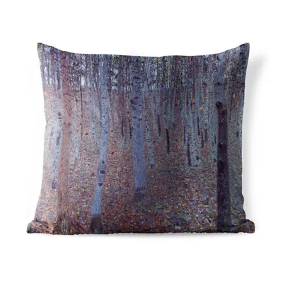 Obrázek produktu pro MuchoWow® Vnější polštář - Buchenhain - obraz Gustava Klimta -45x45 cm- Odolnost proti povětrnostním vlivům - polštář do obývacího pokoje