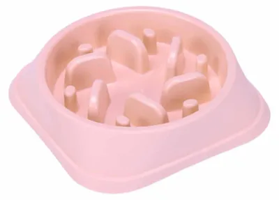 Obrázok produktu pre Miska na pomalé kŕmenie pre psov, zabraňuje vyklzávaniu, zabraňuje rozliatiu, podporuje trávenie, miska na krmivo pre mačky, 007, svetloružová