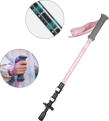 Produktbild von Verstellbare Kinder-Teleskopwanderstöcke 51-100cm, ultraleicht, EVA-Griff, Wolframstahlspitze, Outdoor Rosa