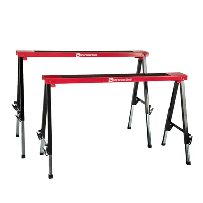 Produktbild von Werkzeugkönig Arbeitsbock 2er Set Stahl, höhenverstellbar, Traglast 250 kg