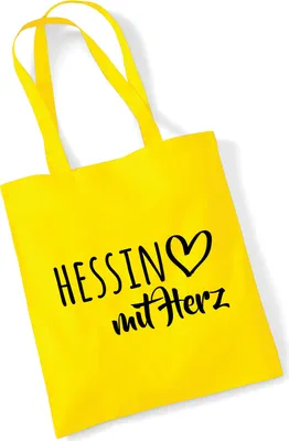 Produktbild von Huuraa Jutebeutel Hessin mit Herz 10 Liter Yellow Baumwolle Tasche Geschenkidee