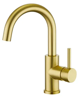 Einhebel-Küchenarmatur, 360° schwenkbar, gebürstetes Gold, Edelstahl 304