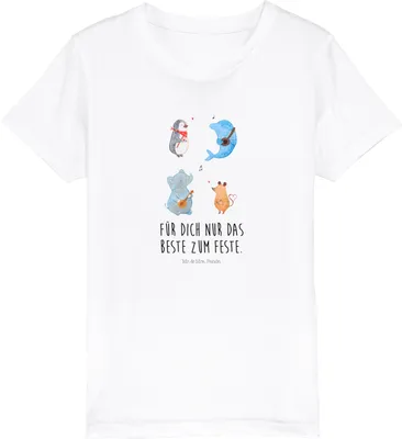 Produktbild von Mr. & Mrs. Panda Kleinkinder T-Shirt Big Band 7-8 Jahre (122/128) - Weiß - Geschenk, Maus, Teenager, Kinder-T-Shirt, Kinder Kurzarm, Pinguin, Lustige Sprüche, Hund, Musik