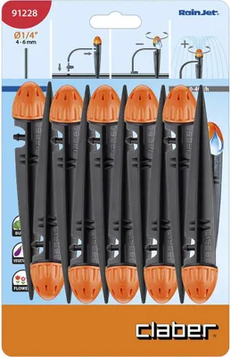 Immagine prodotto di Claber Gocciolatore Aspersore Su Picchetto 91228 Portata Regolabile 0-40 L/H 1/4" Pz. 10
