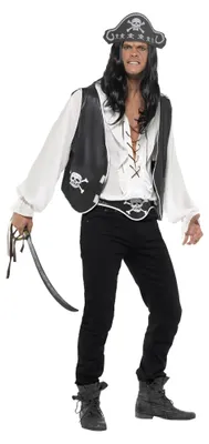 Immagine prodotto di Smiffys - Set costume da pirata SM3684 (taglia unica) (nero)