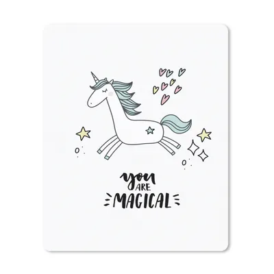 Produktbild von MuchoWow® Mauspad Mousepad Einhorn - Kinder - Zitate - Du bist magisch - Mädchen 30x40 cm - Mousepads - Maus Mat - Pad - Mausunterlage - Mausmatten