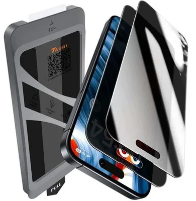 Zdjęcie produktu dla Szkło hartowane prywatności iphone 15 pro max ochrona 9H 2 szt.