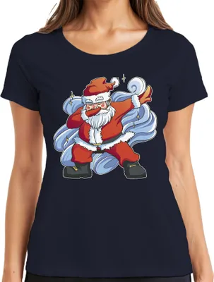 Produktbild von Dabbing Santa Clause - Weihnachten Weihnachtsgeschenk Christmas Damen T-Shirt, Navy, 3XL