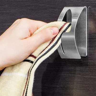 Image de Crochet porte-serviettes en acier inoxydable, hydrofuge, style moderne