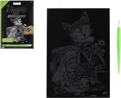 Produktbild von Royal & Langnickel Gravurkunst Mini, 127 x 178 mm, 102 getigerte Katze & Kätzchen