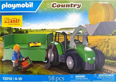 Produktbild von PLAYMOBIL 72010 Traktor mit Anhänger 58 tlg Netto Edition