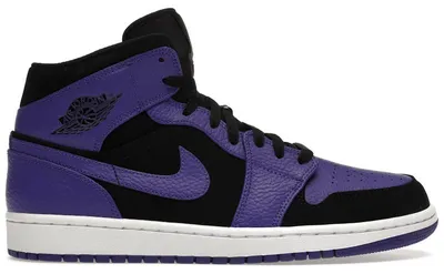 Image de Jordan 1 Mid, couleur noire et bleu foncé, taille EU 44,5