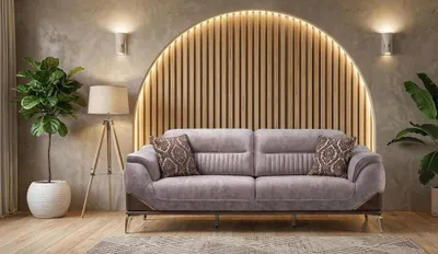 Produktbild von 3-Sitzer Sofa Beige Moderner Elegantes Design Minimalistisch Gemütlich
