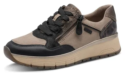 Produktbild von Jana Damen Sneaker flach mit Schnürsenkeln Vegan, Black/Taupe, 40