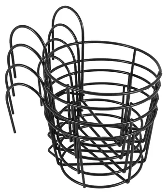 Image de 4 pots suspendus pour plantes, en métal, idéaux pour balcon et jardin
