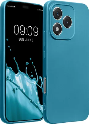 Produktbild von kwmobile Handyhülle für HONOR 400 Lite Hülle - weiche Silikon Case metallisch schimmernd - Schutzhülle Cover - Metallic Karibikblau
