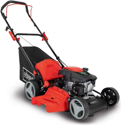 Produktbild von Scheppach Benzin Rasenmäher MP150-46 | 46 cm Schnittbreite | 3,5 PS 4-Takt-Benzinmotor mit 150 ccm Hubraum | 7 versch. Schnitthöhen | 55 L Fangbox