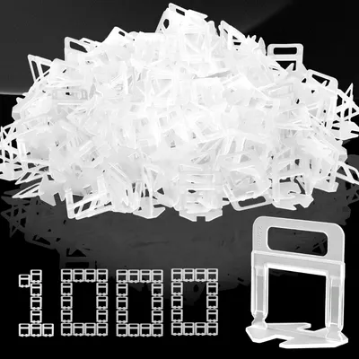 Immagine prodotto di Sistema di livellamento piastrelle - Clip per piastrelle 2 mm - Riutilizzabili - 1000 pezzi - Per pavimenti e pareti