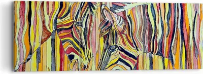 Produktbild von Bild auf Leinwand - Leinwandbild - Zebra Abstraktion - 90x30cm - Wand Bild - Wanddeko - Wandbilder - Leinwanddruck - Bilder - Kunstdruck - Wanddekoration - Leinwand bilder - Wandkunst - CA90x30-3499