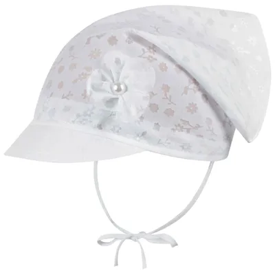 Produktbild von Kopftuch Mädchen Baby Mütze Sommer Schirmmütze Baumwolle, Weiß, Gr. M(44/46)