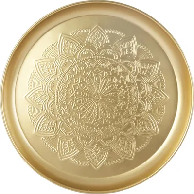 Produktbild von Dekotablett Metall Ø 35 x 3 cm gold