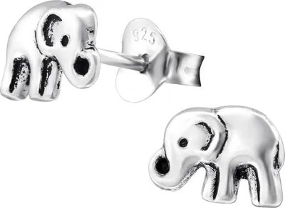 Produktbild von Kinder Ohrringe Ohrstecker 925 Sterling Silber Elefant geschwärzt