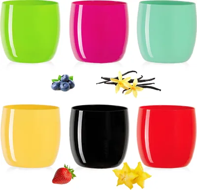 Produktbild von PLATINUX Bunte Elegante Trinkgläser aus Glas 260ml (max. 310ml) Set 6 Teilig Wassergläser Saftgläser Whiskeygläser