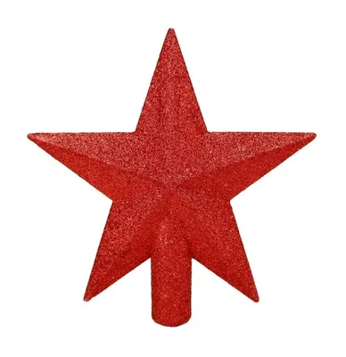 Produktbild von HAAC Baumspitze Stern für Weihnachtsbaum Größe 22 cm Farbe rot mit Glittern