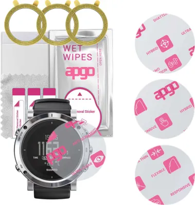 Produktbild von apgo 3 Stück Schutzglas, klar, kompatibel mit Suunto Core Smartwatch, Hybrid 8H, Ersatz für Hartglas, Displayschutzglas, Bildschirmschutz, Displayschutz, kratzfest
