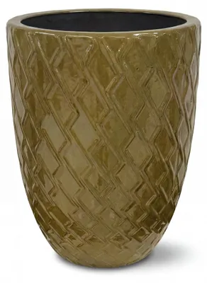 Produktbild von Provencelia Keramik Pflanzkübel Zeus Olive, Ø41 x H55 cm, frostbeständig, handgefertigt, glasiert, Outdoor, Garten, Terrasse, winterfest