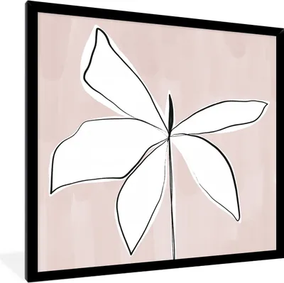 Produktbild von MuchoWow® Gerahmtes Poster Blume - Abstrakt - Pastell 40x40 cm - Poster mit Schwarzem Bilderrahmen Wandposter Rahmen Foto Bilder - Mit Rahmen - Wanddekoration Schlafzimmer