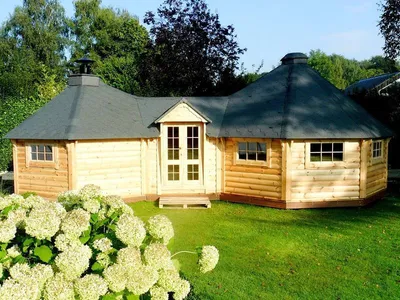 Obrázok produktu pre Grillhaus Holzpavillon mit Grill Grillblockhaus Grillkota Freizeitkota Holzhaus