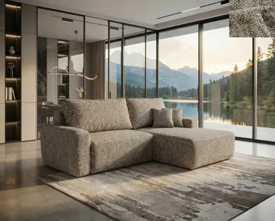 Produktbild von NORDELO Ecksofa SAVONA mit DL-Schlaffunktion, Bettkasten und HAGA 39 Stoff, komfortable Wohnlandschaft 260 x 170 cm