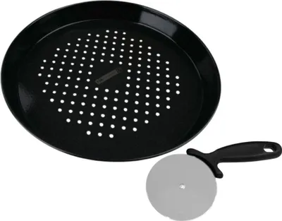 Immagine prodotto di Set di piatti e rotelle per pizza forate - FACKELMANN PROFESIONAL - 32 cm