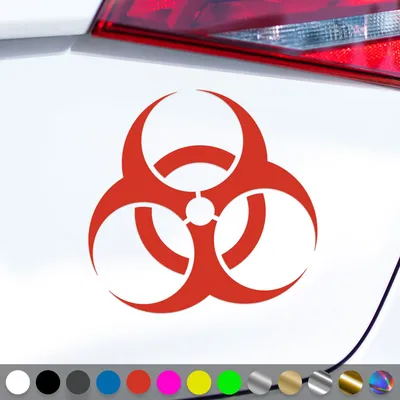 Produktbild von PantherPixel Biohazard Aufkleber Vorsicht Warnung Hinweis Sticker Auto Geschenkidee Farbe Rot