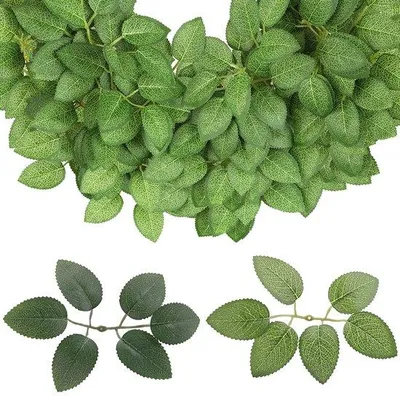 Produktbild von Kunstmatige Blumen 60-stück, grüne Blätter, DIY-Eucalyptus-Girlande, kunstliche Blätter, grün, für Innen- und Außendekoration