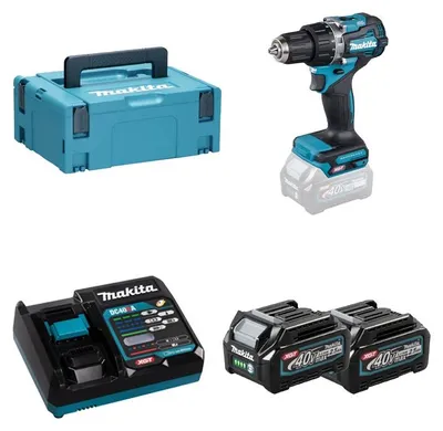 Image de Perceuse visseuse à percussion 40V XGT - MAKITA - avec 2 batteries 2,5Ah - chargeur - MAKPAC - HP002GD201