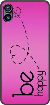 Produktbild von König Design Hülle kompatibel mit Nothing Phone 1 Kunststoff Soft Handyhülle - Handy Case Be Happy Pink