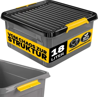 Obrázok produktu pre Storage box grey/anthracite 39x39x16cm stackable
