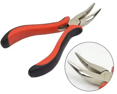 Produktbild von Verlängerungszange - Haarverlängerungszange - Mikroring-Werkzeug - Entfernungszange - Einführzange für Haarverlängerungen - Schwarz/Rot - Friseurwerkzeuge - CHPN