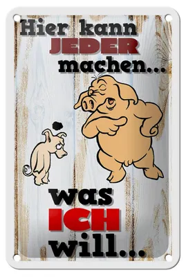 Produktbild von Blechschild Spruch 12x18cm hier kann jeder machen was ich
