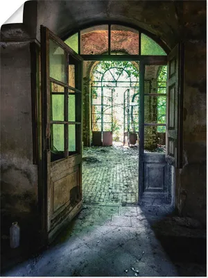 Produktbild von ARTland Poster Lost Place - alte Tür Fenster Größe: 45x60 cm